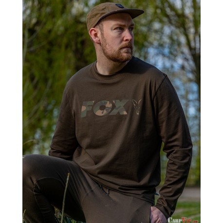 Fox® Khaki/Camo Raglan Long Sleeve T Shirt